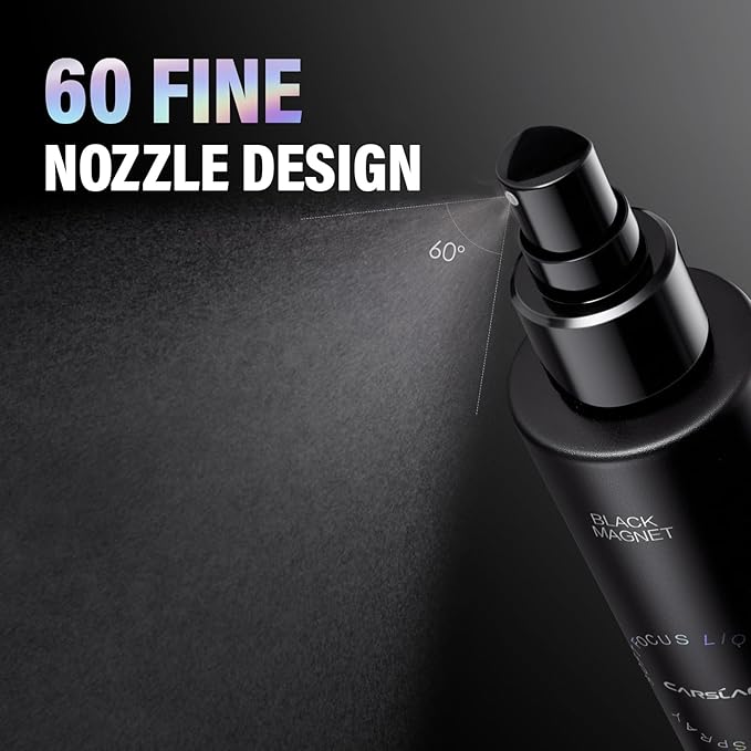 Black Magnet Liquid Powder Makeup Setting Spray, 16H Longlasting Oil Control Lock Face Makeup, Smudgeproof, Waterproof Finishing Spray, 100ml/3.4 Fl Oz