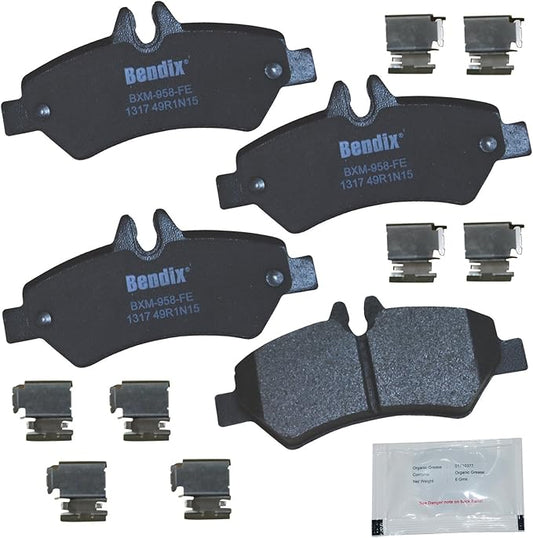 Bendix Priority1 CFM1317 Semi-Metallic Rear Brake Pads for Select Models Dodge Sprinter 2500, Freightliner 3500, Mercedes-Benz Sprinter, V250, Volkswagen Crafter Van