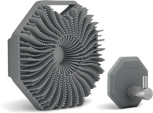 Sud Scrub® Body Scrubber + Shower Hook Set (Charcoal)