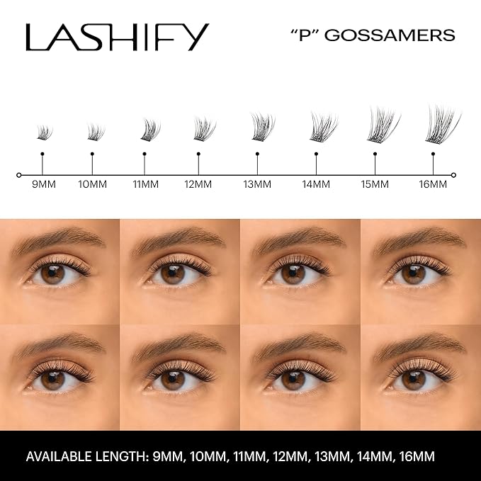 Lashify Plushy 15mm Gossamer Lashes in Black, Easy DIY False Lashes for a Voluminous Yet Still Natural Look