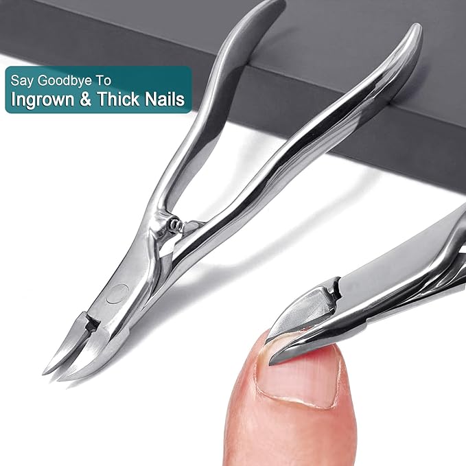 Toe Nail Clippers for Men Thick Nails for Seniors, Heavy Duty Large Ergonomic Long Handle Toenail Clippers for Seniors, 3pcs Set with Case (JCCT3PS)