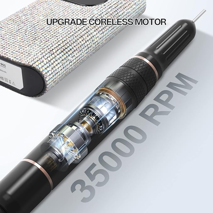 Cordless Nail Drill & Wired Nail Lamp Nail Tools Set for Gel Nails, Professional Nail Drill Salon Quanlity UV LED Nail Lamp