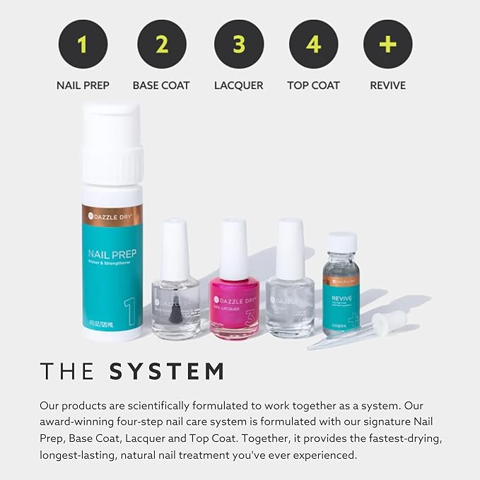 Dazzle Dry Step 2 - Base Coat + Step 4 - Top Coat (0.5 oz /15 mL each)