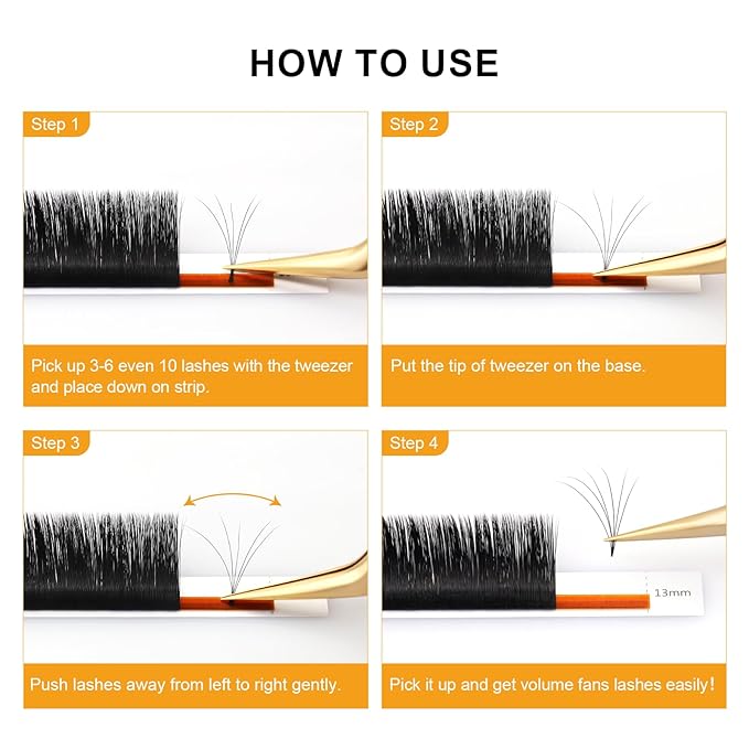 NAGARAKU Easy Fan Eyelash Extensions Volume Lash 0.07 C curl 13mm Rapid Blooming Faux Mink Cluster For Beginners Soft Professional Lash Supplies