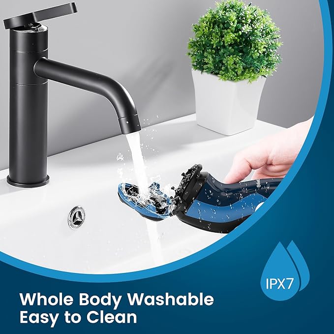 SweetLF Electric Shaver for Men, 3D Rotating Head, USB C Fast Charging, IPX7 Waterproof,Mens Razors with Pop Up Trimmer, Cordless Electric Razor for Men