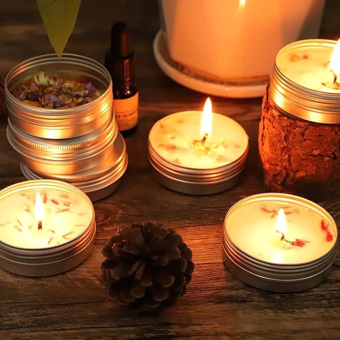 78 Pcs 2 Oz Aluminum Tin Cans Round Cans with Screw Lids, Refillable Cosmetic Metal Containers Food Candle Containers with Screw Tops for Crafts, Food Storage, DIY