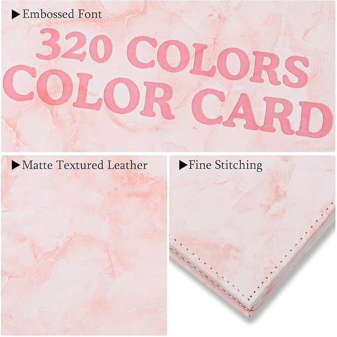 320 Nail Color Chart Book,Leather Nail Color Display Book with 480 Nail Tips & 1-400 Number Labels,Professional Nail Color Chart Display Book for Nail Polish Nails Art Design(Pink)