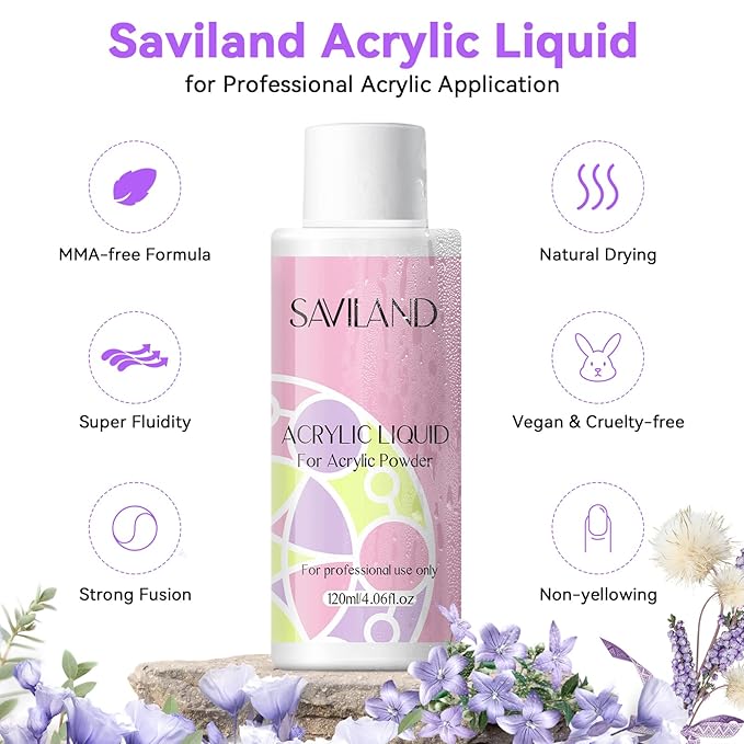 Saviland Acrylic Nail Kit with Drill – Nail Kit Acrylic Set for Nails Extension with Brush Gel Polish Builder Nail Gel Portable U V Light for Home DIY