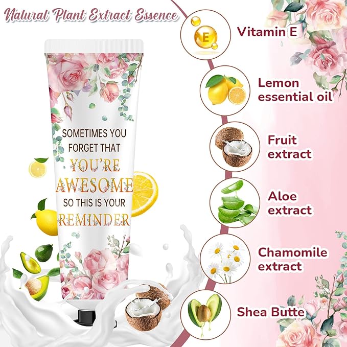 24 Sets Baby Shower Hand Cream Bulk Shower Inspirational Favors Bridal Thank You Appreciation Hand Cream for Guests Travel Size Lotion with Organza Bags