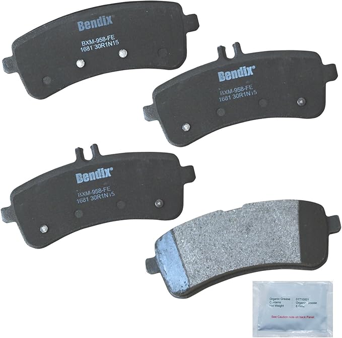 Bendix Priority1 CFM1681 Semi-Metallic Rear Brake Pads for Select Models Mercedes-Benz AMG GT, GT C, R, S, Maybach S550, S600, S650, S65 AMG, SL63 SL65