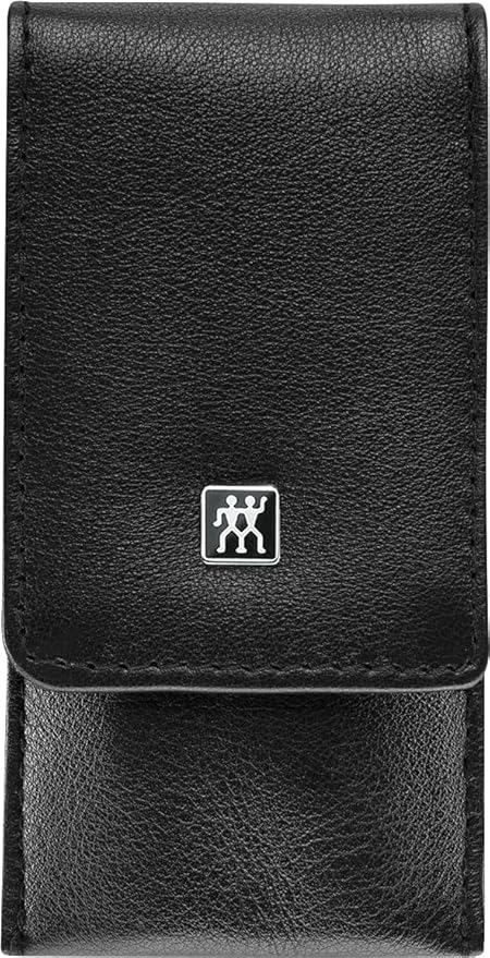 TWINOX manicure nail set 3 pieces, pedicure care for hands and feet made of nappa leather, travel size, Black