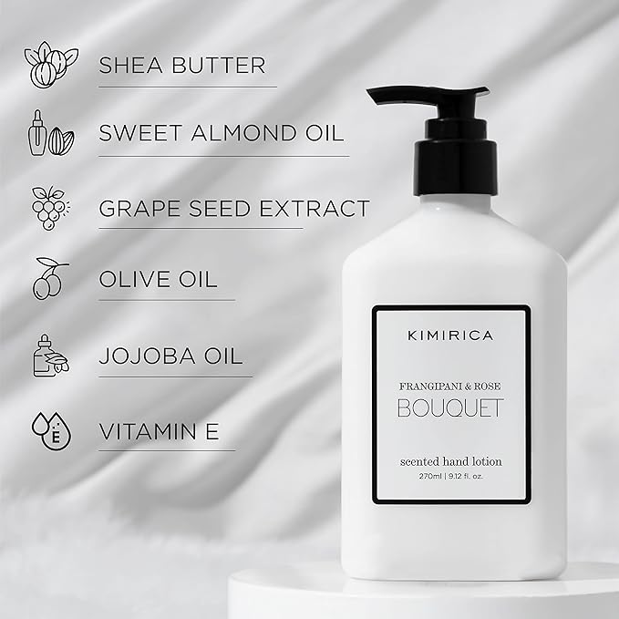 Frangipani & Rose Hand Care Duo | Moisturizing Hand Wash & Lotion Set with Floral Scent | Nourishing, Non-Drying, Elegant Sink Set for Bathroom or Kitchen | 9.13 Fl Oz (Pack of 2)