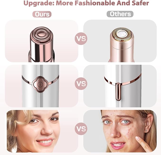 Facial Hair Removal for Women, Hair Removal Device with 4 x Replacement Heads, Gurelax Facial Hair Remover for Chin, Upper Lip