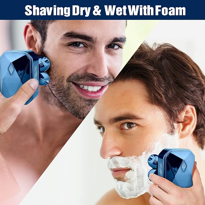 Head Shavers for Bald Men, IPX7 Waterproof Detachable Head Shaver,6D Electric Razor for Men, 6 in 1 Wet/Dry Rechargeable LED Shaving Kit with Type-C Charge