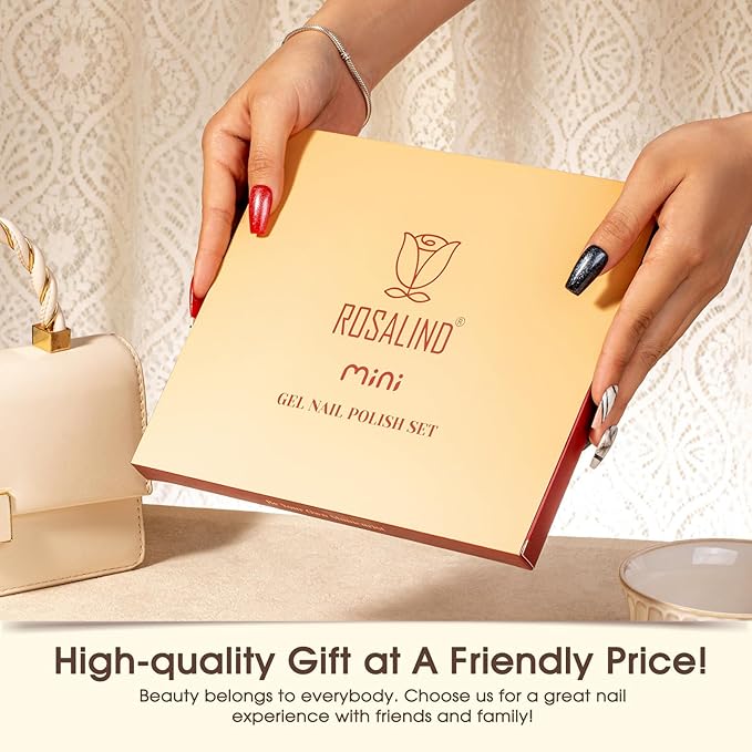 ROSALIND 36 PCS Gel Nail Polish Set-32 Colors Gel Polish Kit Base Coat Glossy Matte and Glitter Top Coat Nail Polish Set Green Blue Red Pink Collection Gifts for Women