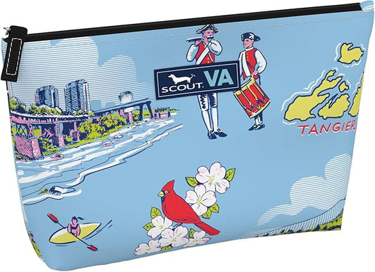 SCOUT Twiggy Makeup Bag, Slim Water-Resistant Pouch Zips Shut, Wipes Clean, Packs Easily