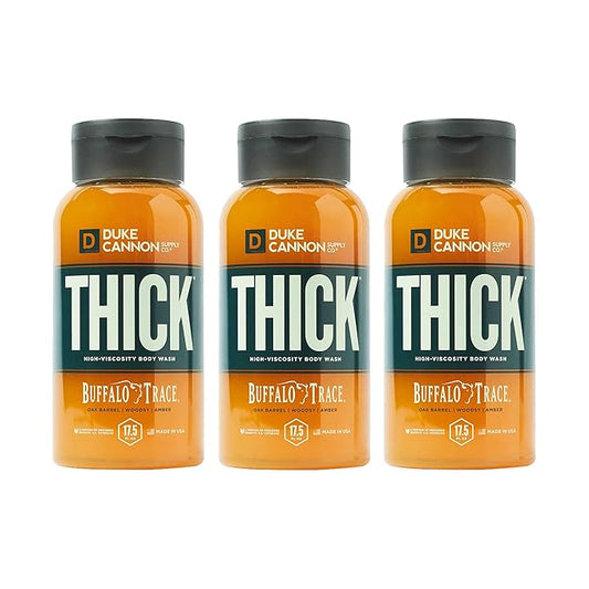 Duke Cannon Supply Co. THICK High-Viscosity Body Wash for Men Smells Like Bourbon Oak Barrel Multi-Pack - Premium Ingredients, Plant-Based Thickeners, Superior Lather, Exfoliating, 17.5 Fl Oz (3 Pack)
