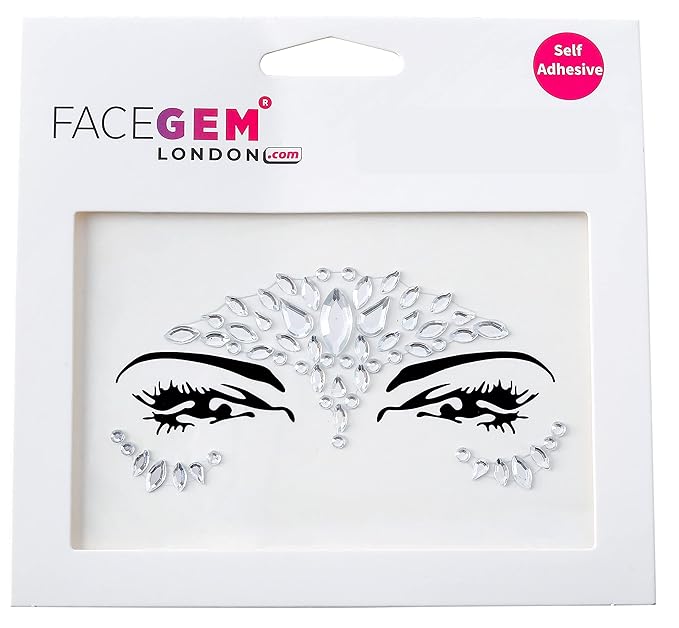 32 PCS Face Gems (RANDOM DESIGNS) Self- Adhesive Glitter Jewel Tattoo Sticker Festival Gems Rave Party Body Make Up C2ZAKMIX-A
