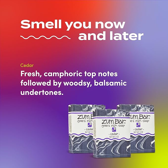 Zum Bar Goat's Milk Soap - Cedar - 3 oz (3 Pack)
