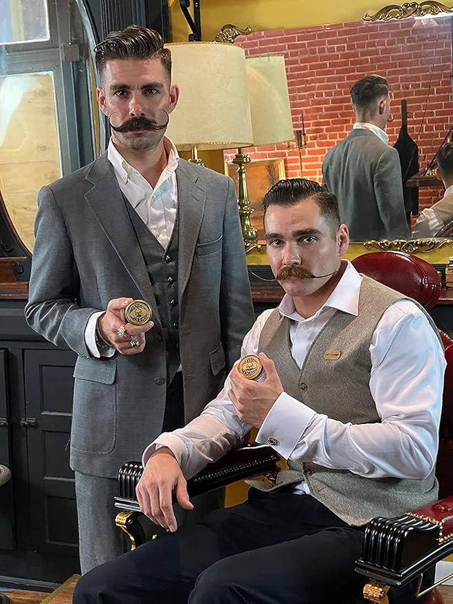 Mustache Wax Medium Hold Grooming For Men - 1oz Bare Bones Moustache & Beard Wax Tin - Perfect For Handlebar Mustaches By Death Grip - No Heat Source Required