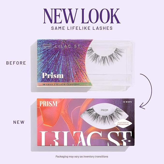 Lilac St - Prism Glamorous Faux Eyelash Clusters (10mm) - Dynamic & Fluttery Volume - DIY Lash Extension Wisps - Lightweight & Lifelike - Lasts 10 Days - Women Founded, Cruelty Free, Vegan - 10 Lashes