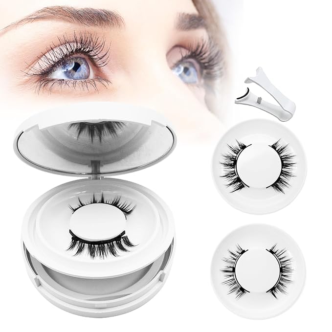 Ginani Magnetic Eyelashes with Applicator,Magnetic Eyelashes Natural Look, Ginani Magnet Lashes without Eyeliner,No Glue Needed Soft Lashes Kit for Women(Natural+Simple)