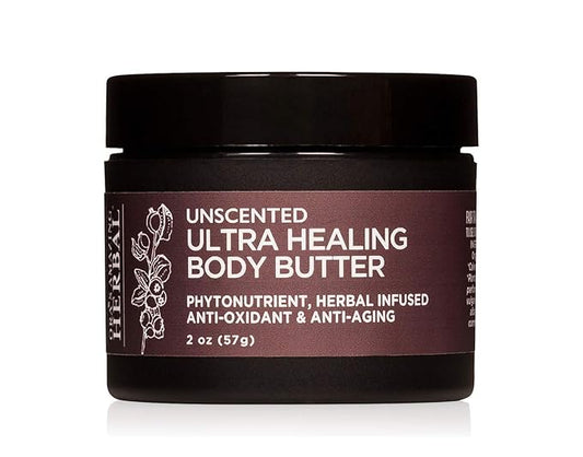 Ultra Healing Body Butter, Cream for Eczema and Dry Skin, Fragrance Free Body Butter, Hand Cream for Dry Cracked Hands, Unscented Hand Cream, Skin Repair Cream, 2 Oz Travel Size, Made in the USA