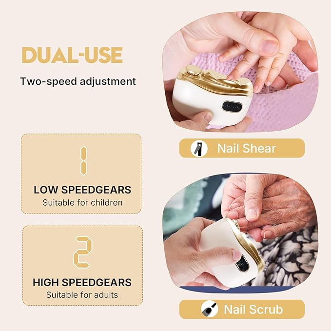 Electric Nail Clipper, Automatic Electric Nail Trimmer and Polisher for Adults Seniors, Intelligent Electric fingernail Clippers with Collector, Gift for Your Loves (Black)