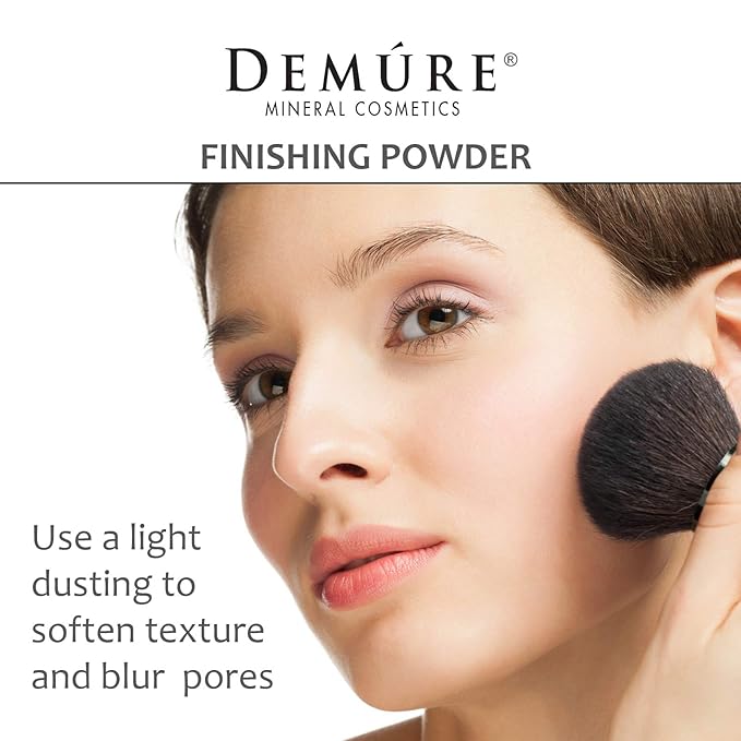 Demure Mineral Makeup, Finishing Powder (Dark), Loose Powder Make Up, Face Powder, Setting Powder Makeup, Professional Makeup.