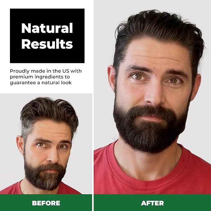 Simpler Hair Color Brown Black Mustache and Beard Upgraded Brush Kit with 3 Brushes Included for Precision Application - Gentle, Simple, and Reusable Beard Color for Men