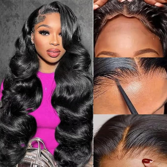 5x5 HD Lace Closure Wigs Human Hair 30 Inch Wear and Go Glueless Wigs Human Hair for Women 180% Density Body Wave Lace Front Wigs Human Hair Wigs for Women Pre Plucked Pre Cut