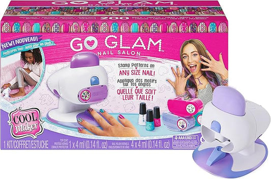Cool Maker, GO Glam Nail Stamper Deluxe Salon with Dryer for Manicures and Pedicures with 3 Bonus Patterns and 2 Bonus Nail Polishes, Amazon Exclusive