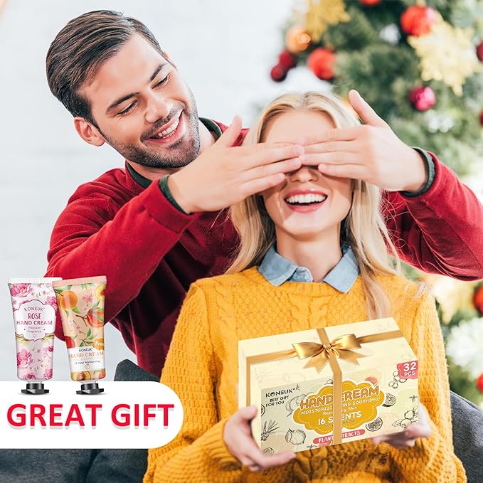 32 Pack Hand Cream Gift for Women, Bulk Hand Lotion Travel Size for Dry Cracked Hands, Mini Moisturizing Hand Cream for Mothers Day Gifts, Thank You Gifts and Teacher Appreciation Gifts