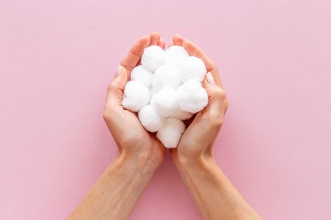 DecorRack 300 Small Cotton Balls for Make-Up, Nail Polish Removal, Pet Care, Applying Oil Lotion or Powder, Made from 100% Pure & Natural Cotton, Soft and Absorbent for Household Needs (300 Count)