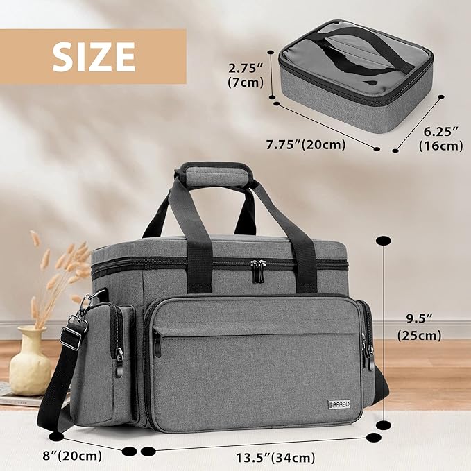 BAFASO Large Makeup Bag with 2 Removable Pouches and Detachable Dividers, Multifunctional Cosmetic Bag to Keep Makeup and Hair Supplies (Patent Pending), Gray