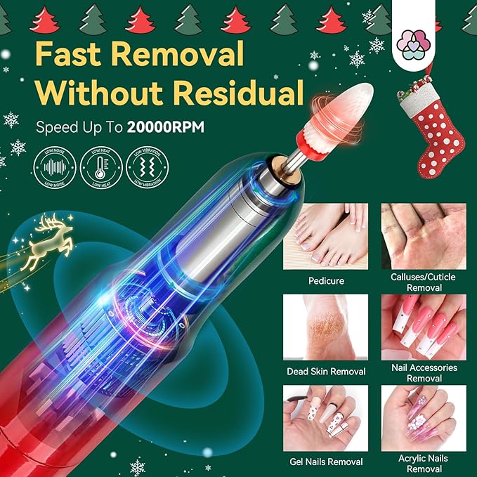 SAVILAND 47pcs Christmas Gel Nail Polish Kit with Electric Nail Drill: 10 Color 48W UV Nail Light UPF 200+ Gloves Base Top Gel Professional Tools Accosseries for Christmas Gift Nail Salon