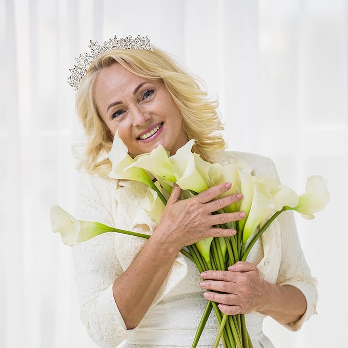 Women's Tiara, Crown for Henna Wedding Party | Glitter Hair Accessories for Bridal Birthday Pageant Prom Halloween Costume Christmas Party, Princess Crowns | Dream Design - Silver