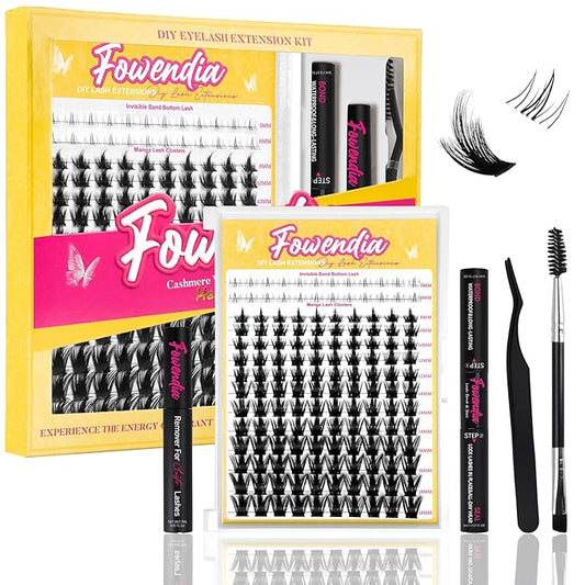 Manga Lash Clusters Kit 8-18mm Eyelash Clusters DIY Lash Extension Kit Waterproof Anime Lashes Ultra-Thin Invisible Band 0.3mm Individual Cluster Eyelash Extensions, California Sunset-Kit