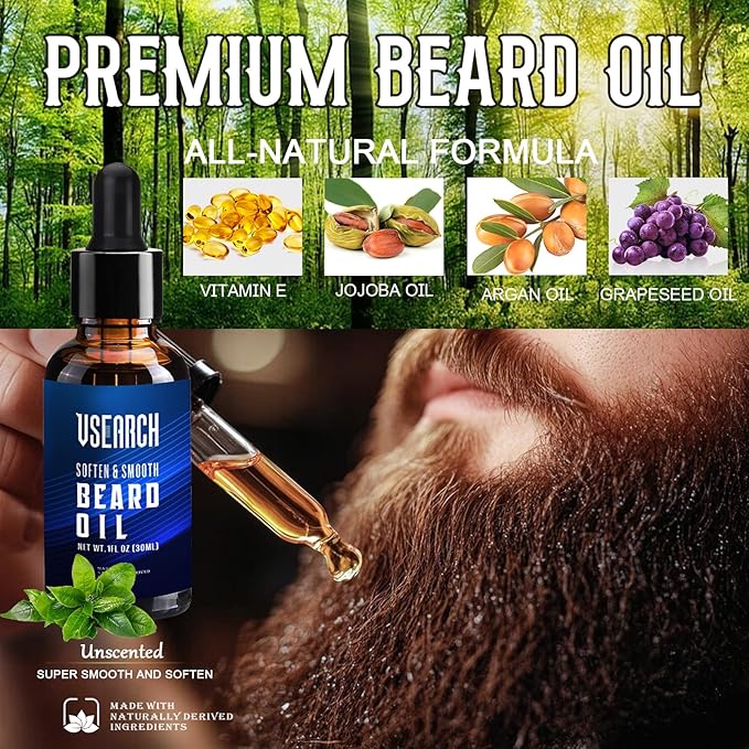 Beard Straightener for Men - 5 Temperature Setting, Anti-scalding, Heated Beard Styling Comb- The Perfect Beard Grooming Kit for Medium to Long Beards - Ideal Father's Day Gift