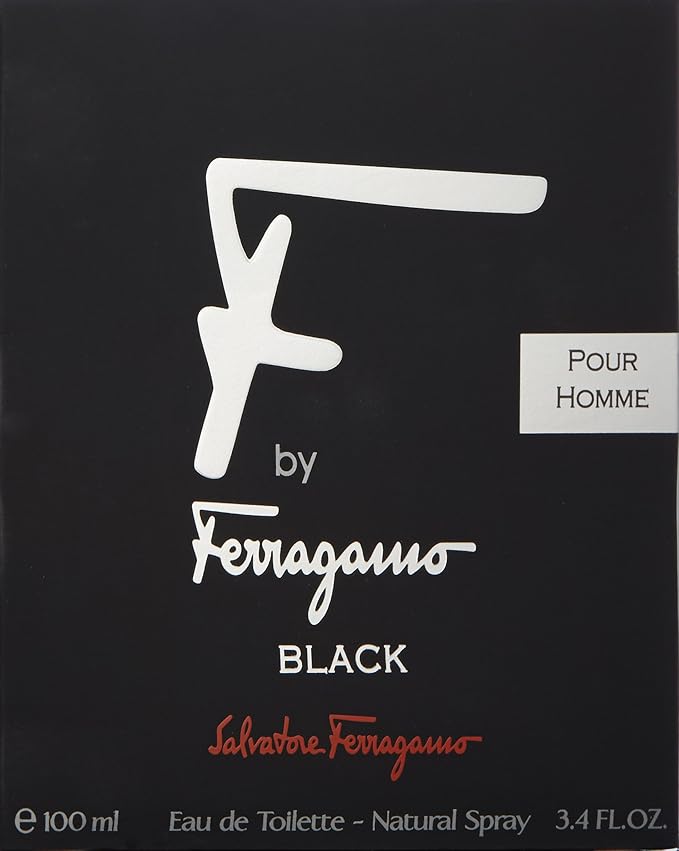 Salvatore Ferragamo Black For Men Eau De Toilette Natural Spray, 3.4 Fl Oz/100 ml