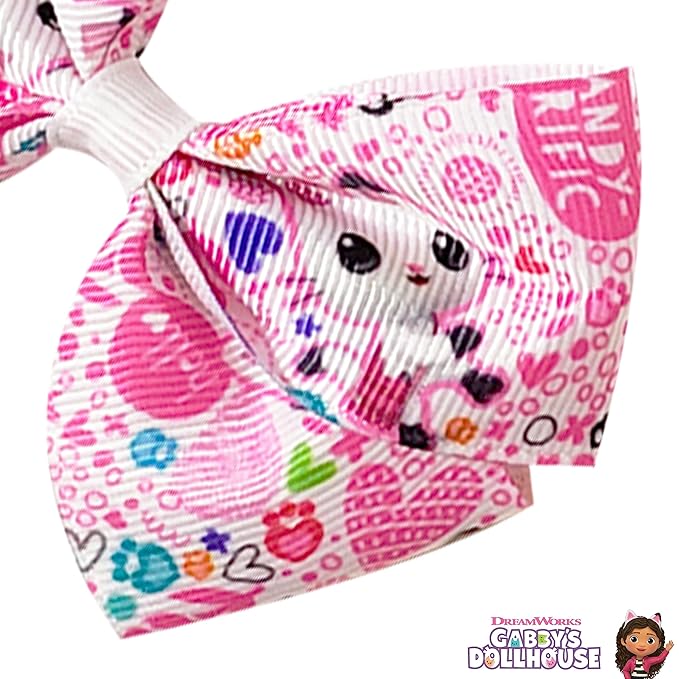 Gabby's Dollhouse Hair Bows - Hair Accessories Gift Set - Princess Hair Bows 7 Pcs 4 Inch Bundle Hair Bows for Girls Different Character on each Hair Clip Kids Bow - Alligator Clip - Ages 3 +