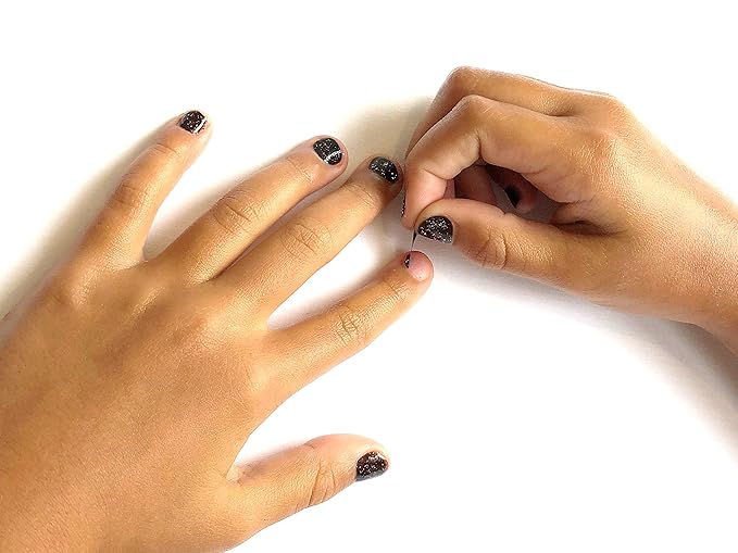 Miss Nella PARTY COLLECTION Glitter Nail Polish for kids, set of 4: black, clear, blue & coral Peel-off varnish for toddlers