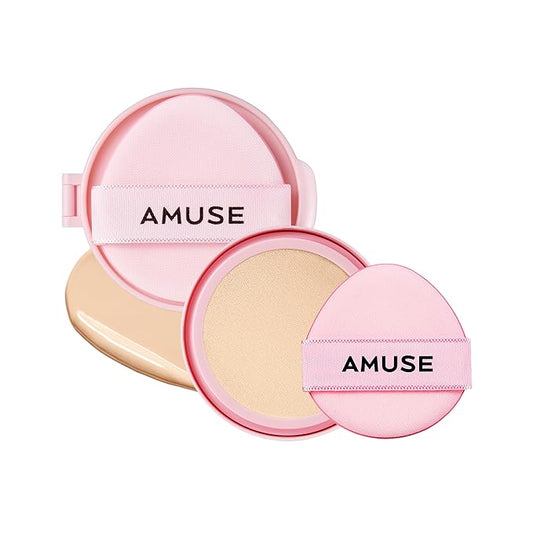 Amuse SEOUL DEW POWER VEGAN CUSHION [REFILL] 1.5 NATURAL PURE | clear beige | Dewy, glow, long-lasting, cleanbeauty, lightweight, natural look, foundation for sensitive skin, hydrating cushion