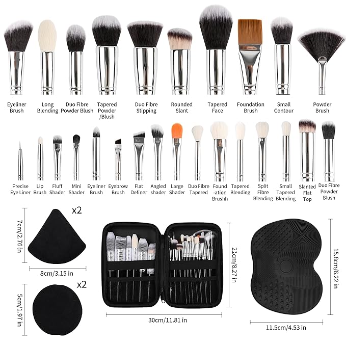 Makeup Brushes 32 Pcs Makeup Kit, Multi-functional Makeup Tool Set with Makeup Brush Foundation Brush Make up Brushes Set ，Meet the needs of all scene makeup and portable storage (LH32, Count, 32)