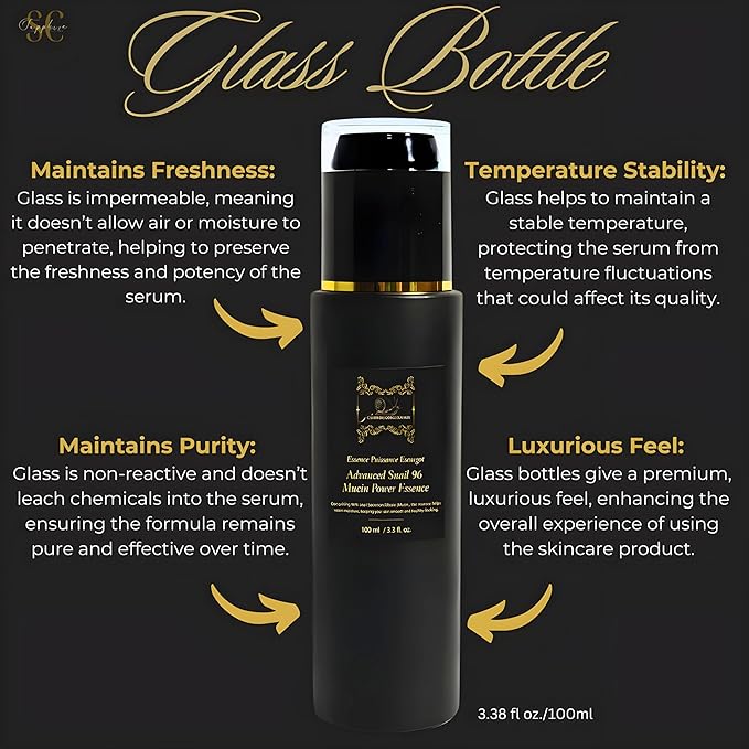 SC Sapphire's Organic Advanced Snail 96 Mucin Power Anti-Aging Serum | Hydrating Moisurizing Essence | Menopause Support Facial Skin Care Products Snail Mucin Moisturizer | Glass Bottle 100ml