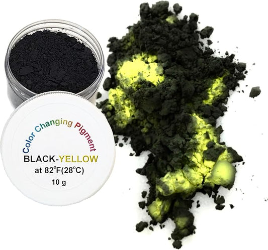 Temperature Activated Thermochromic Powder Pigment Black to Yellow Color Changing at 82F/28C by Body Heat