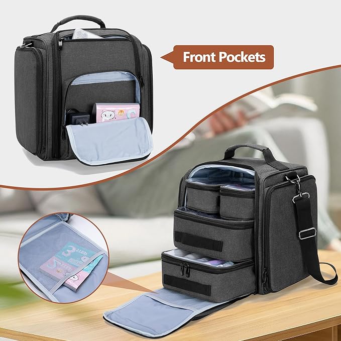 BAFASO Large Travel Toiletry Bag with 4 Removable Pouches, Multifunctional Makeup Bag Hair Bag for Toiletry and Makeup Supplies, Black