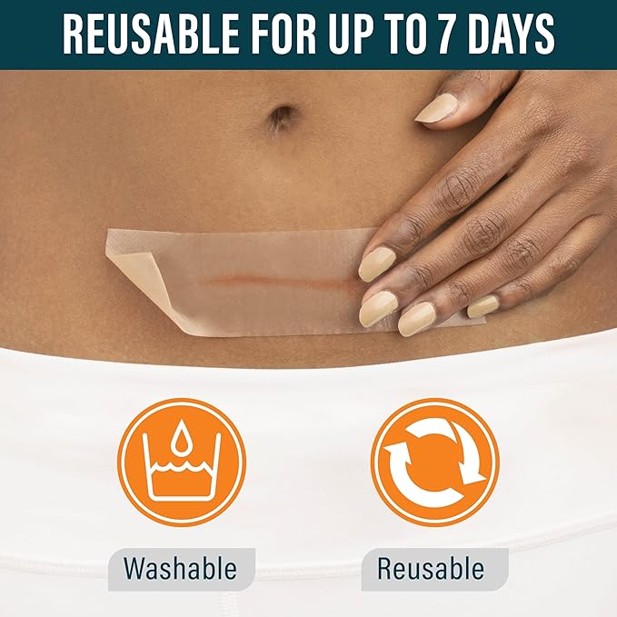 NUVADERMIS Silicone Scar Tape for Surgical Scars - 120" x 1.5" Roll - Extra Long Medical Grade Silicone Scar Tape for C-Section, Tummy Tuck, Keloid, and Surgical Scars - Reusable Tape Strips - 1 Pack