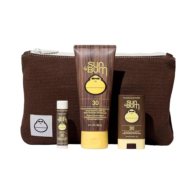 Sun Bum Road Tripper | Travel Sized Sun Care Pack with Sunscreen Lotion, Face Stick, and Lip Balm | SPF 30 Broad Spectrum UVA/UVB Protection | TSA Friendly