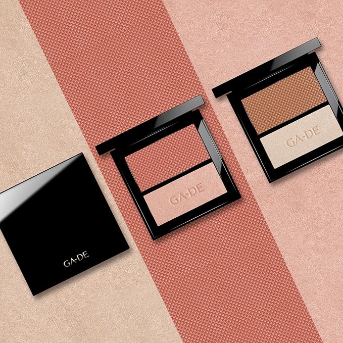 GA-DE Velveteen Blush and Shimmer Duet, 12 - Formulated with Micronized Pearls and Pigments for Sculpting Face and Décolleté - Paraben-Free - 0.26 oz